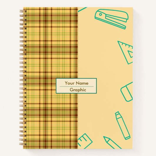 Carnet de chèque plaid jaune et vert (Devant)