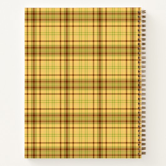 Carnet de chèque plaid jaune et vert (Dos)