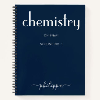 Carnet de chimie personnalisé bleu moderne