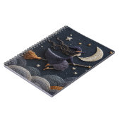 Carnet de ciel de la lune de sorcière brodée (Côté gauche)