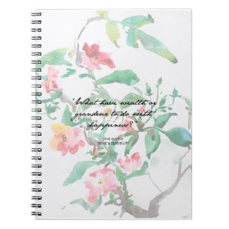 Carnet de citation de roses d'aquarelle de Jane