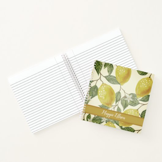 Carnet de citrons jaunes Vintages sur mesure (Intérieur)