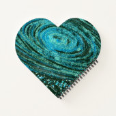 Carnet de coeur bleu vert Galaxy (Dos)