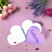 Carnet de coeur de lavande rose personnalisée