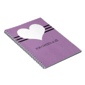 Carnet de coeur moderne violet (Côté Droit)