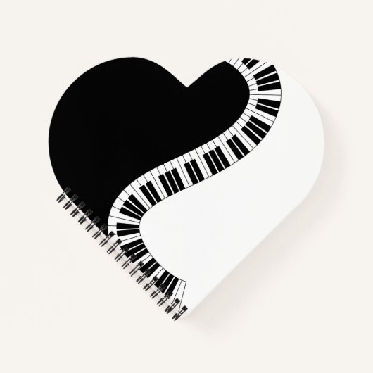 Carnet de coeur musical de piano (Devant)