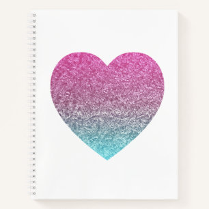 Carnet de coeur Pastel moderne rose et bleu