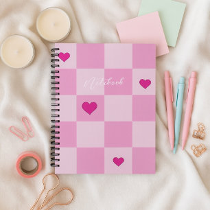 Carnet de coeur rose personnalisé
