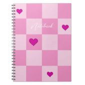 Carnet de coeur rose personnalisé (Devant)