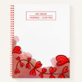 Carnet de coeur rouge aquarelle (Devant)