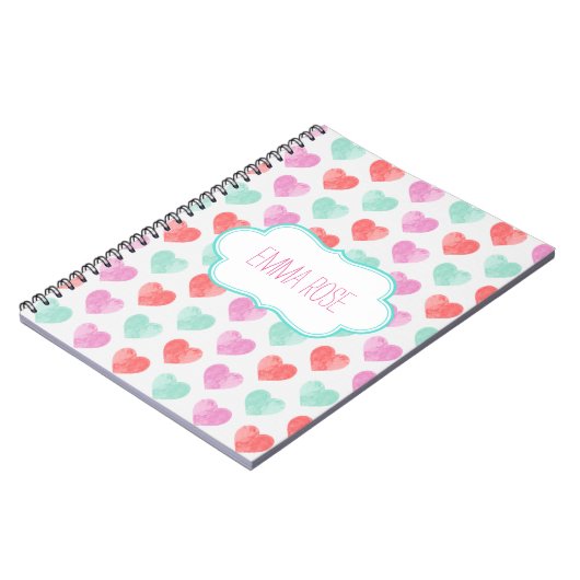 Carnet de coeurs d'aquarelle (Côté gauche)