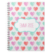 Carnet de coeurs d'aquarelle (Devant)