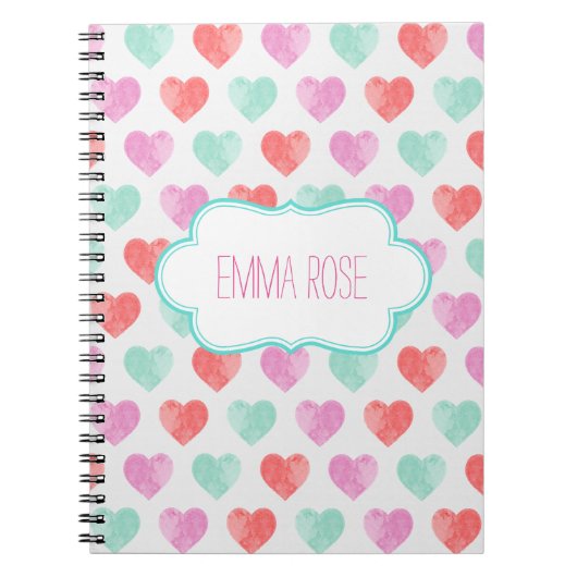 Carnet de coeurs d'aquarelle (Devant)