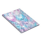 Carnet de Coeurs et Fleurs Aqua Roses (Côté Droit)