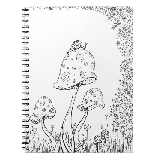 Carnet de coloriage de champignons Livre MADART (Devant)