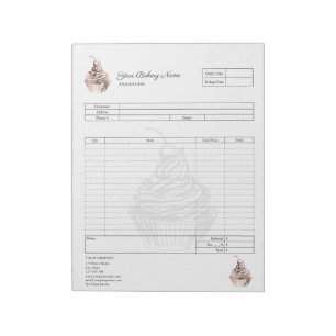 Carnet de commande de facture de boulangerie de cu