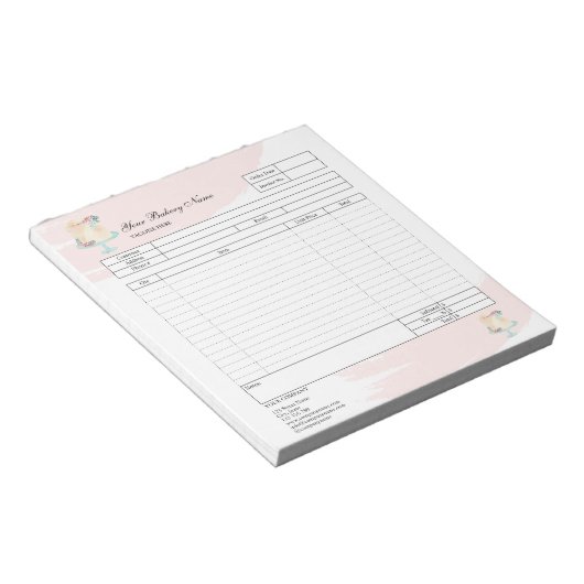 Carnet de commande de facture de formulaire de bou (Incliné)