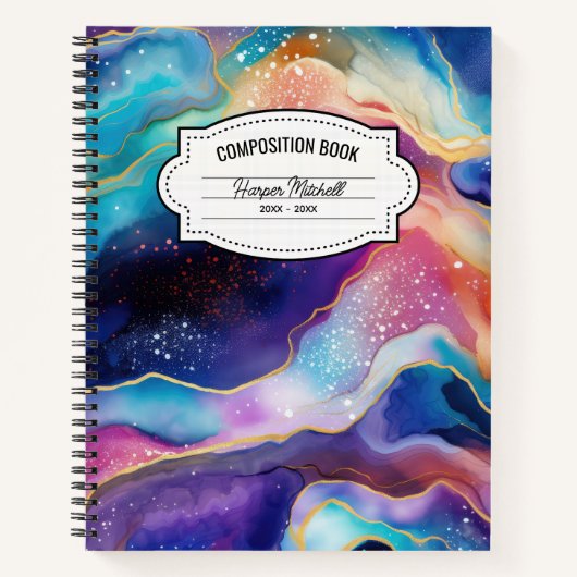 Carnet de composition d'agate de galaxie (Devant)
