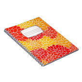 carnet de composition de dahlias orange et rouge (Côté Droit)