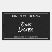 Carnet de composition du collège noir Étiquette (Devant)