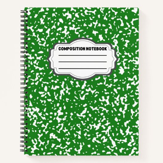 Carnet de composition du papier à spirale verte (Devant)