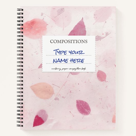Carnet de composition Mulberry rose Personnalisé (Devant)