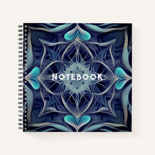 Carnet de conception de Spirographe bleu et blanc (Devant)