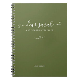 Carnet de conservation de mémoire en couple vert d