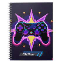 Carnet de contrôleur de jeu Pixel - Nom modifiable