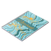 carnet de couleur aqua et or (Côté gauche)