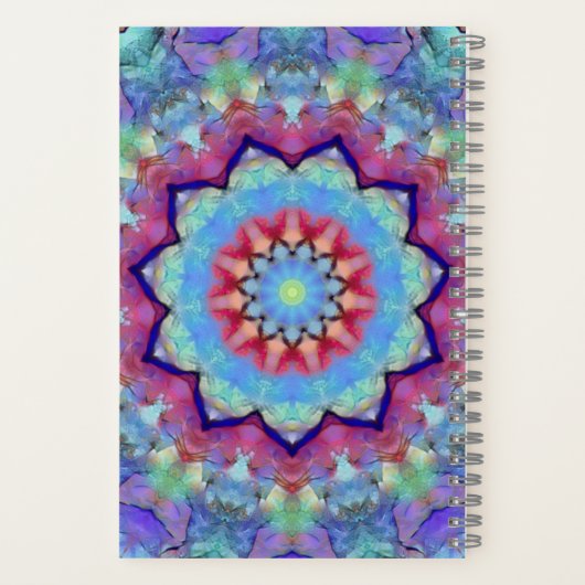 Carnet de couverture douce Mandala Flower Rainbow (Verso)