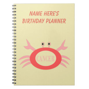 Carnet de crabe à pancarte étoile cancéreuse