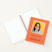 Carnet de croquis corail orange photo typographie (Intérieur)