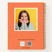 Carnet de croquis corail orange photo typographie (Dos)