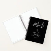 Carnet de croquis de nom de script noir élégant  (Intérieur)