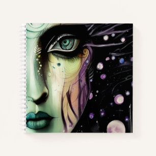 Carnet de croquis de visage abstrait dans l'espace