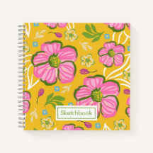 Carnet de croquis floral ensoleillé