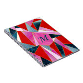 Carnet de croquis géométrique abstrait rose-rouge (Côté Droit)