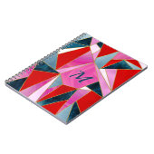 Carnet de croquis géométrique abstrait rose-rouge (Côté gauche)