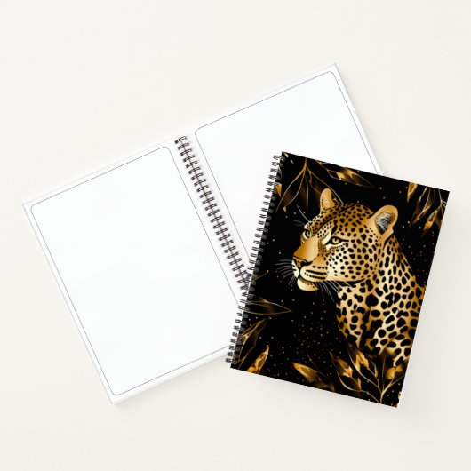 Carnet de croquis Léopard Guépard Noir Or (Intérieur)