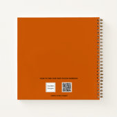 Carnet de croquis orange brûlé monogramme photo (Dos)
