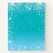 carnet de croquis parties scintillant bleue turquo (Dos)