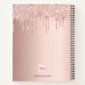 Carnet de croquis parties scintillant or rose mono (Dos)