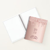 Carnet de croquis parties scintillant or rose mono (Intérieur)
