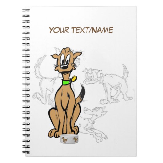 Carnet de croquis personnalisable pour chien assis (Devant)