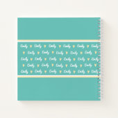 Carnet de croquis personnalisé Cœur sarcelle et ja (Dos)