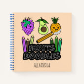 Carnet de croquis personnalisé Fruits Doodles Carn (Devant)