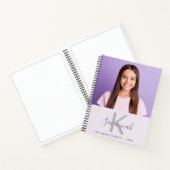 Carnet de croquis photo lavande monogramme (Intérieur)
