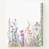 Carnet de croquis rose violet bleu fleur sauvage (Dos)