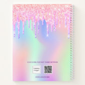Carnet de croquis rose violet parties scintillant  (Dos)